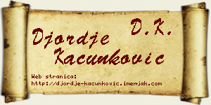 Đorđe Kačunković vizit kartica